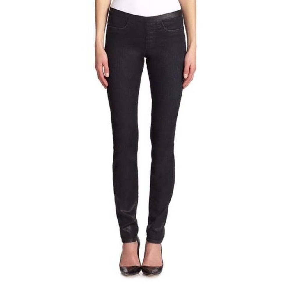 Helmut Lang Jeans Black Pull On Elastic Waist Skinny Leg Denim Stretch Size‎ 28